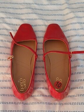 Franco Sarto Red Patent Mary Jane Flats